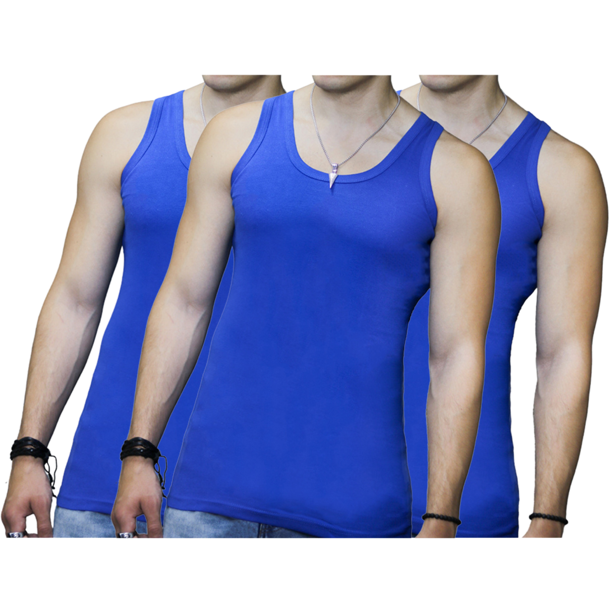 3 Stuks Bonanza hemd - 100% katoen - Regular - Blauw- gratis ðŸšš