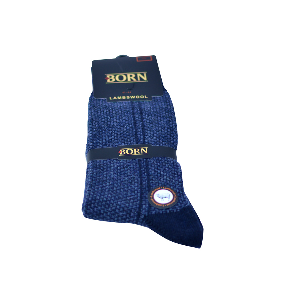 2 paar - Born - lamswol sokken - Oslo - donkerblauw