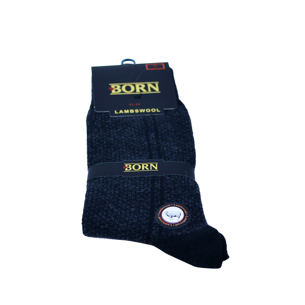 2 paar - Born - lamswol sokken - Oslo - zwart