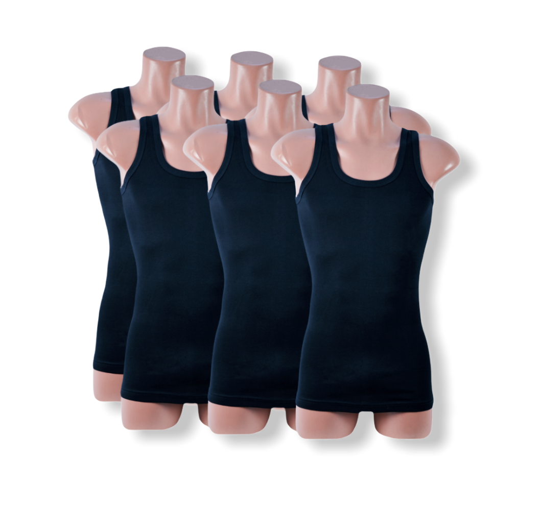 6 stuks King size ( 4XL/5XL ) Donex onderhemd - 100% katoen - zwart