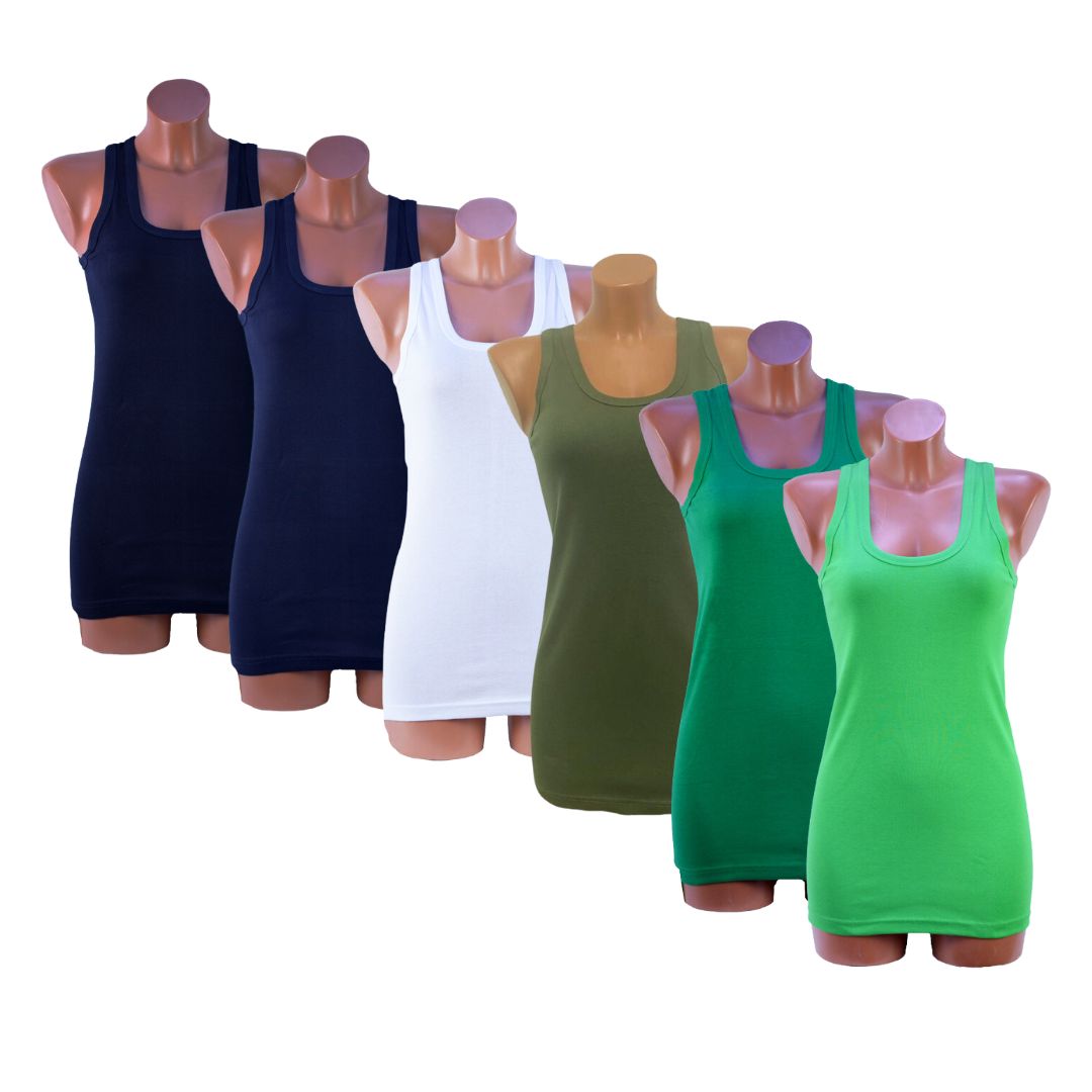 6 Pack Bonanza dames hemd - 100% katoen - 6 Kleuren