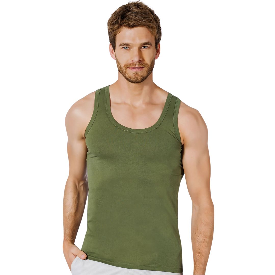 King size ( 4XL/5XL ) Donex onderhemd - 100% katoen - Legergroen