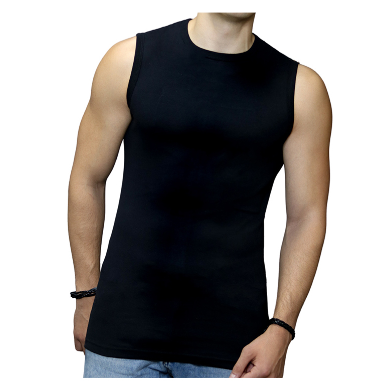 3 stuks Bonanza  mouwloos shirt - 100% Katoen -Zwart -
