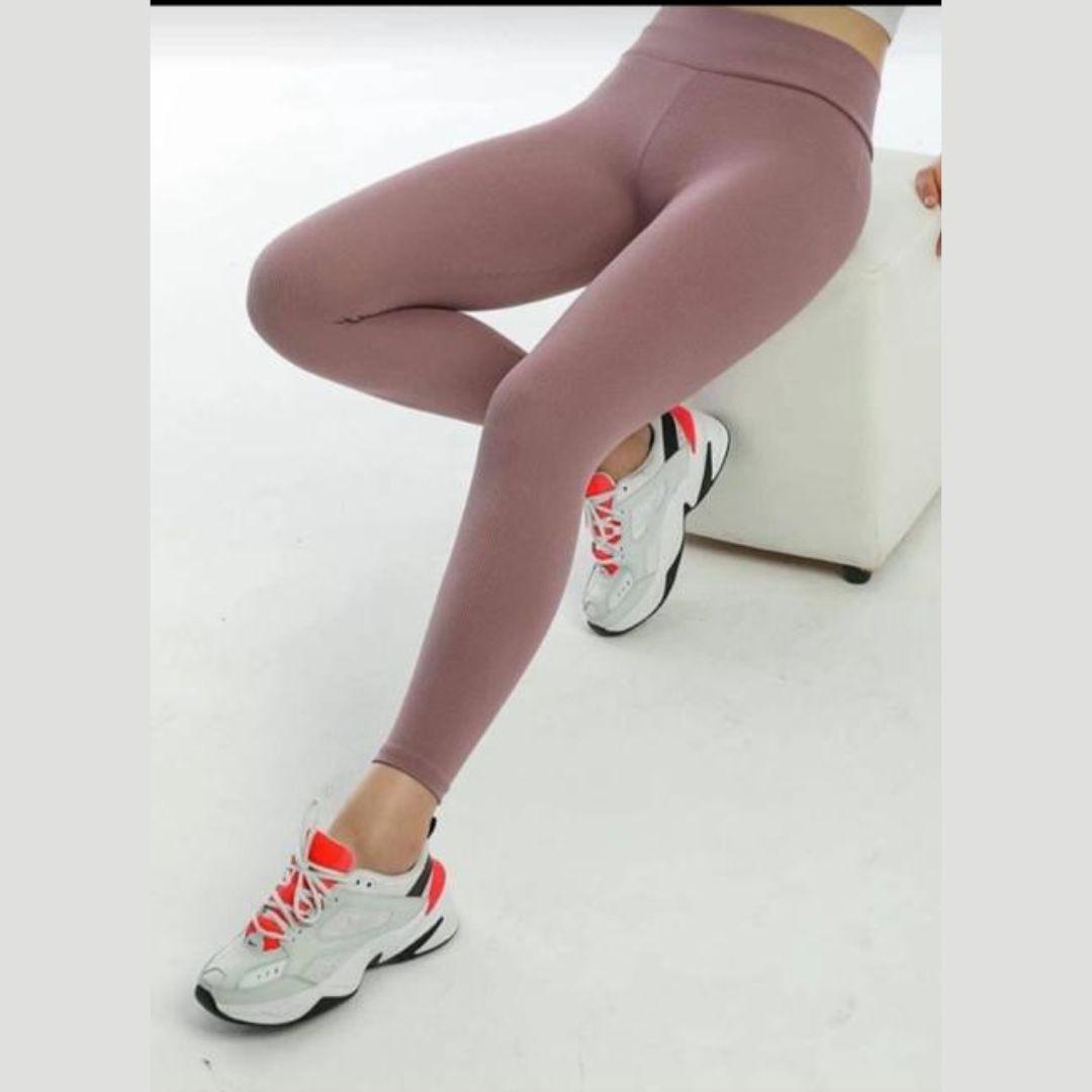 Donex® - Moderne legging dames high waist - Sportbroek dames - Thermolegging - Warmroze