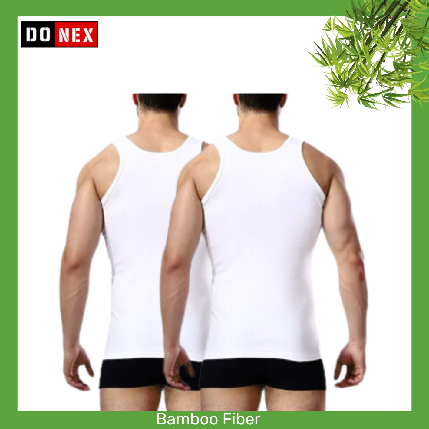 2 pack DONEX® luxe bamboe heren onderhemd - Wit