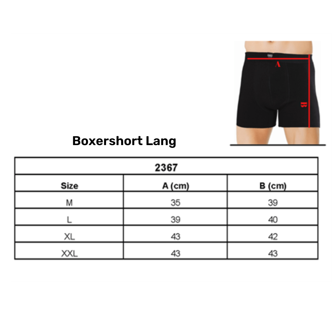 2 stuks - Heren boxershort - DONEX® - Lange Pijp - Antraciet